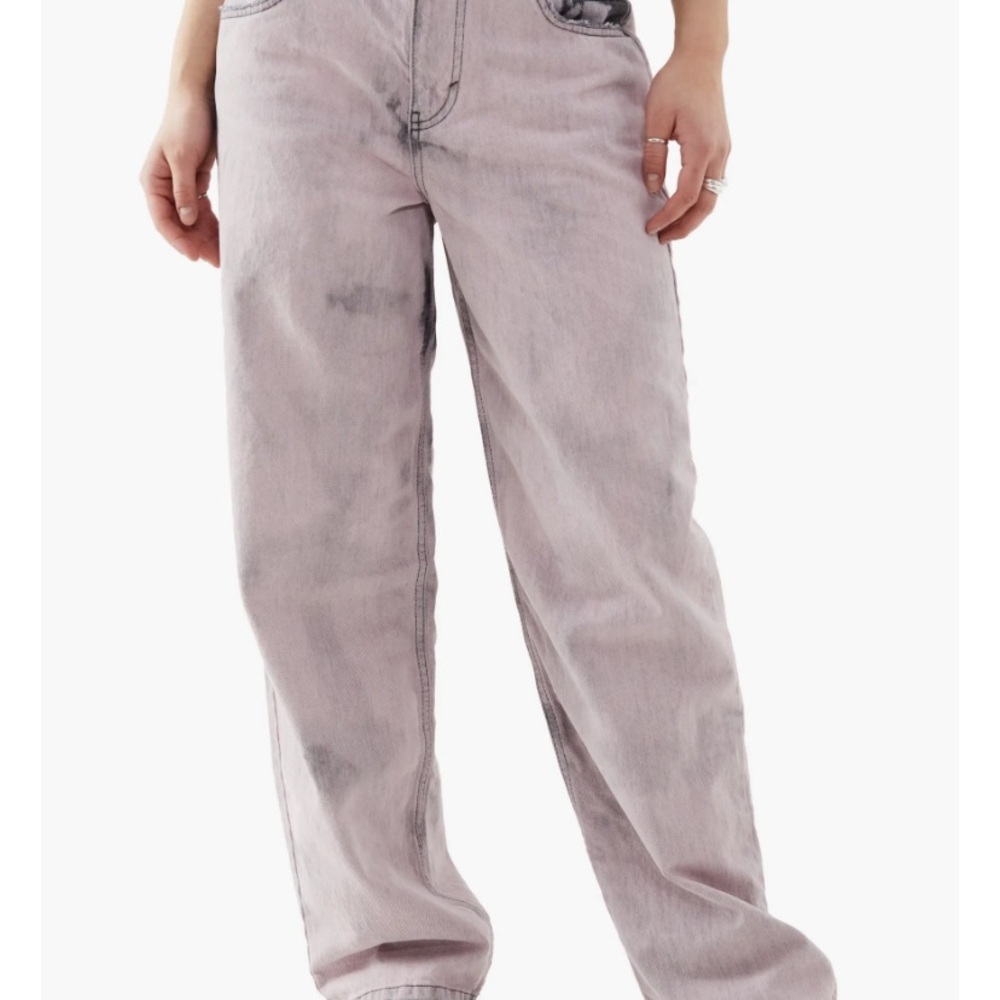 BDG Pink Over Dye Baggy Wide Urban Outfitters 90’s Boyfriend Jeans 28W 32L NWT